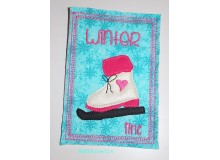 ITH Postkarte - Winter Time Schlittschuhe - Frau H.